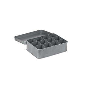 Sivá kovová krabica na čaj LABEL51 vyobraziť