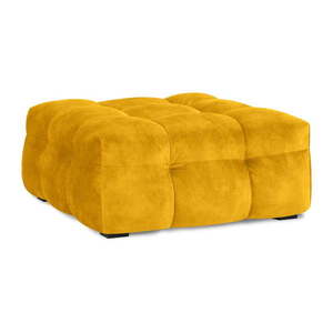 Žltý zamatový puf Windsor & Co Sofas Vesta vyobraziť
