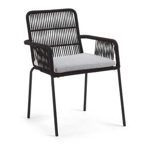 Čierna kovová záhradná stolička Kave Home Samt vyobraziť