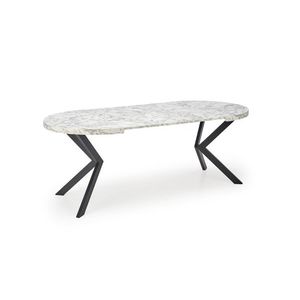Rozkladací jedálenský stôl PERONI biely mramor/čierna vyobraziť