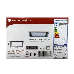 Lampenwelt Lampenwelt - LED RGBW Stmievateľné stropné svietidlo LYNN LED/29, 5W/230V + DO vyobraziť