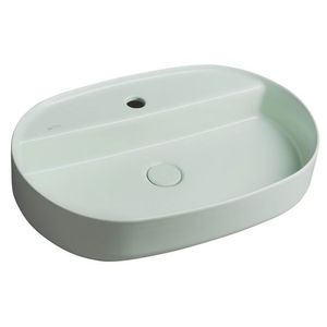 ISVEA - INFINITY OVAL keramické umývadlo na dosku, 60x40cm, zelena mint 10NF65060-2T vyobraziť