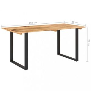 Jedálenský stôl masívne drevo / oceľ Dekorhome 160x80x75 cm vyobraziť