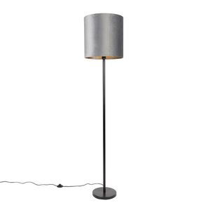 Moderná stojaca lampa čierna odtieň sivá 40 cm - Simplo vyobraziť