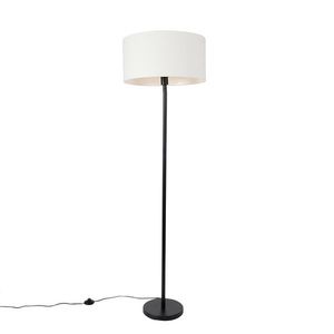 Stojacia lampa čierna s bielym tienidlom 50 cm - Simplo vyobraziť