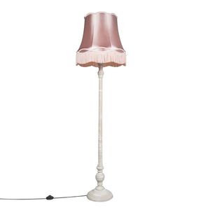 Retro stojaca lampa sivej farby s ružovým odtieňom Granny - Classico vyobraziť