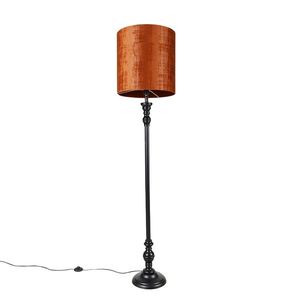 Klasická stojaca lampa čierna s červeným tienidlom 40 cm - Classico vyobraziť