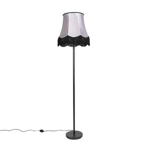Klasická stojaca lampa čierna so sivým odtieňom Granny B - Simplo vyobraziť