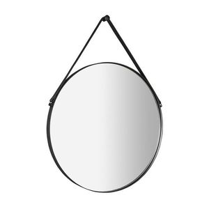SAPHO - ORBITER zrkadlo guľaté s popruhom, ø 60cm, čierna mat ORT060 vyobraziť