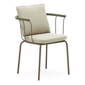 Zelená/béžová kovová záhradná stolička Salguer - Kave Home vyobraziť