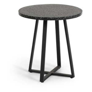 Čierny záhradný stôl s doskou z kameňa Kave Home Tella, ø 70 cm vyobraziť