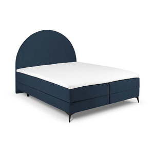 Tmavomodrá boxspring posteľ s úložným priestorom 180x200 cm Sunrise – Cosmopolitan Design vyobraziť