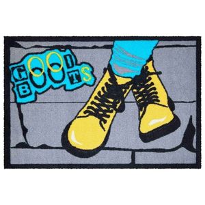 Grund Rohožka Boots sivá-modrá-žltá, 40 x 60 cm vyobraziť