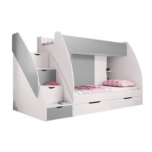 Detská poschodová posteľ MARCINEK 80x200 biela/sivá vyobraziť