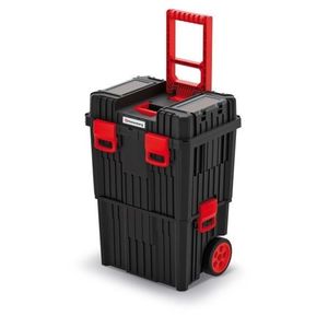 Kufr na nářadí HARDY s vyjímatelnou vložkou a vnější přihrádkou černo-červený vyobraziť