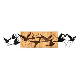 Nástenná drevená dekorácia BIRDS hnedá/čierna vyobraziť