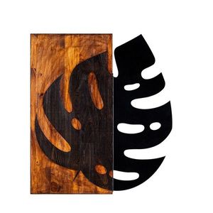 Nástenná drevená dekorácia LEAF hnedá/čierna vyobraziť
