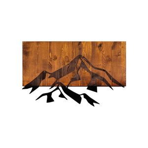 Nástenná drevená dekorácia MOUNTAINS hnedá/čierna vyobraziť