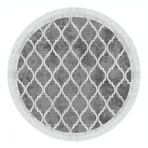Okrúhly koberec Fence 100 cm sivý vyobraziť