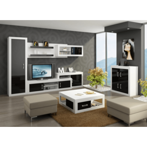 ArtCross Obývacia stena VERIN 2 Farba: Biela / čierny lesk vyobraziť