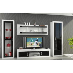 ArtCross Obývacia stena VERIN 4 Farba: Biela / čierny lesk vyobraziť
