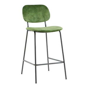 Zelená zamatová barová stolička 92 cm Emma - Light & Living vyobraziť