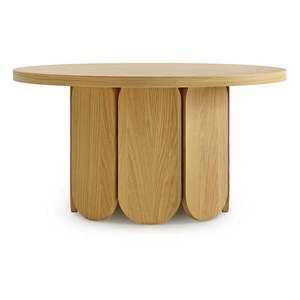 Okrúhly konferenčný stolík s doskou v dubovom dekore v prírodnej farbe 78x78 cm Soft - Woodman vyobraziť
