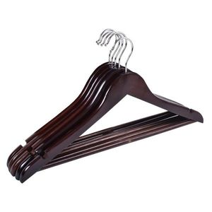 Drevený vešiak s tyčou na nohavice RONDO 5 kusov - tmavohnedý vyobraziť