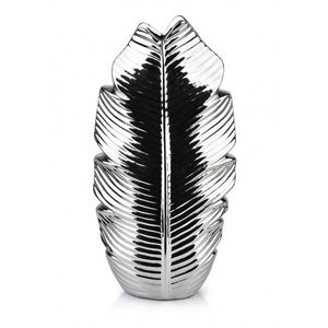 Keramická váza LEAF 35 cm stříbrná vyobraziť