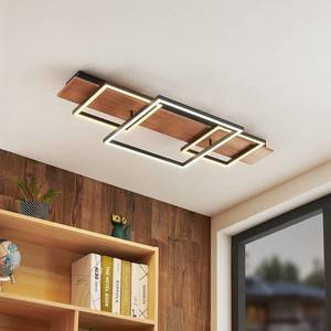 Lucande Lucande Chariska LED stropné svietidlo drevo čierne 95cm vyobraziť