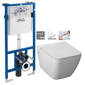 predstenový inštalačný systém bez tlačidla + WC JIKA PURE + SEDADLO SLOWCLOSE duraplast H895652 X PU2 vyobraziť