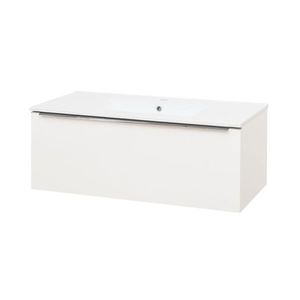 MEREO - Mailo, kúpeľňová skrinka s keramickým umývadlom 101 cm, biela, chróm madlo CN517 vyobraziť