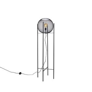 Moderná stojaca lampa čierna - Mesh Ball vyobraziť