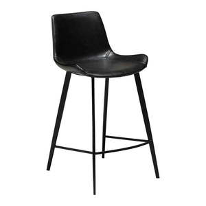 Čierna barová stolička z imitácie kože DAN–FORM Denmark Hype, výška 91 cm vyobraziť