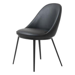 Čierna jedálenská stolička z imitácie kože Unique Furniture Gain vyobraziť
