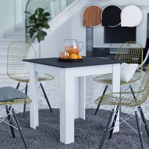 MIADOMODO jedálenský stôl pre 4 osoby, čierny, 80x80x76, 5 cm vyobraziť