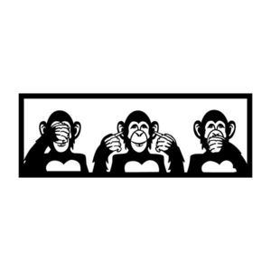 Nástenná dekorácia Three Monkeys čierna - M vyobraziť