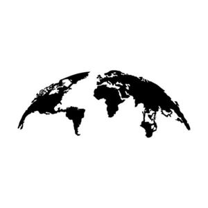 Nástěnná dekorace World Map černá - M vyobraziť