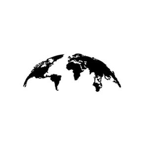 Nástěnná dekorace World Map černá - S vyobraziť
