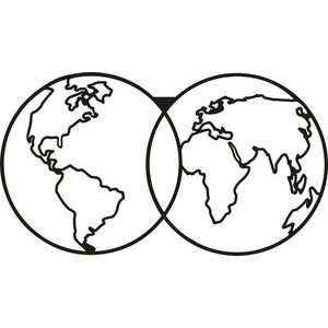 Nástěnná dekorace World Map Globe černá vyobraziť