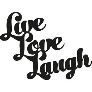 Nástěnná kovová dekorace LIVE LOVE LAUGH černá vyobraziť