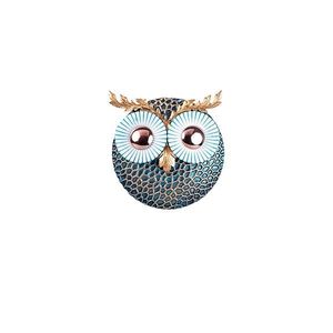 Nástenná kovová dekorácia OWL II modrá/medená vyobraziť