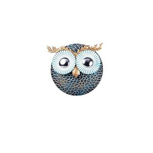 Nástěnná kovová dekorace OWL II modrá/stříbrná vyobraziť