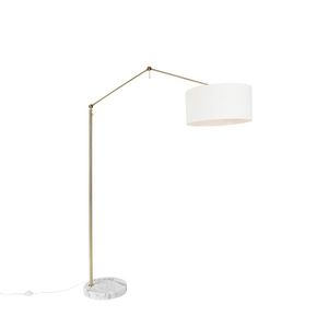 Moderná stojaca lampa zlatá s bielym tienidlom 50 cm nastaviteľná - Redaktor vyobraziť