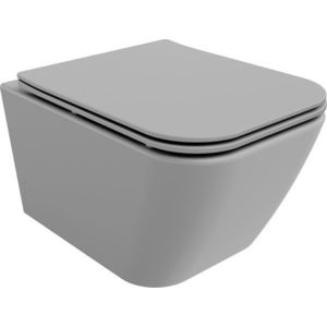 MEXEN - Madox Závesná WC misa Rimless vrátane sedátka s slow, Duroplast, svetlo šedá mat 30154061 vyobraziť