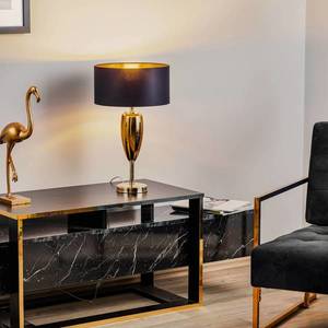 Ailati Zobraziť Ogiva - čierno-zlatá textilná stolová lampa vyobraziť