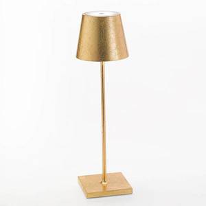 Zafferano Stolná LED lampa Poldina s dekorom prenosná zlatá vyobraziť