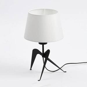 Aluminor Stolová lampa Lola s textilným tienidlom, čierna a biela vyobraziť