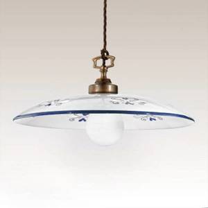 Cremasco Závesná lampa Bassano, 1-plameňová, modré detaily vyobraziť