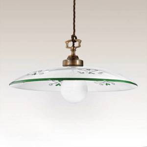 Cremasco Závesná lampa Bassano, 1-plameňová, zelené detaily vyobraziť